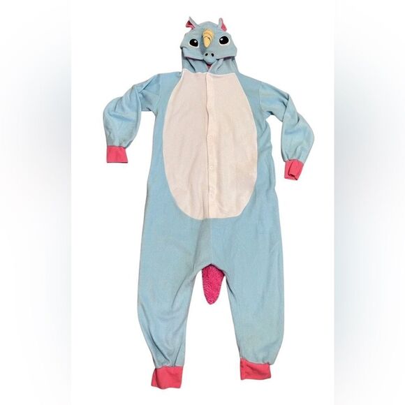 Unicorn Animal Onepiece Costume Pajamas Cosplay Hooded Unisex outfit small - Picture 2 of 13